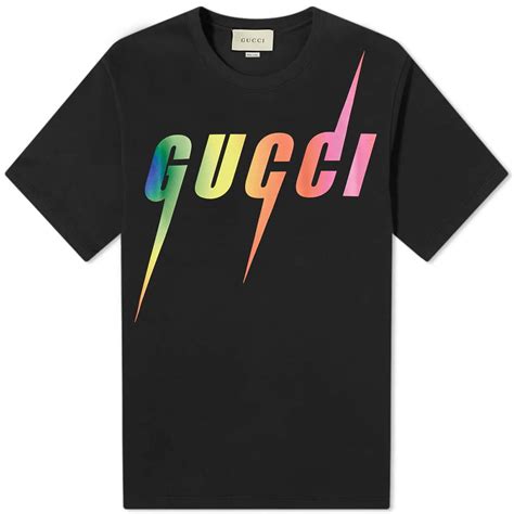 gucci pink rainbow shirt|black Gucci rainbow blade shirt.